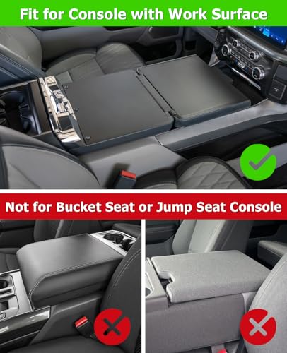 Image of INTGET Center Console Cover for 2026 Ford F150 Accessories 2021 2022 2023 2024 2025, for 2022-2026 F150 Lightning Interior Middle Armrest Arm Rest Cushion Protector(Only fit for Work Surface Console)