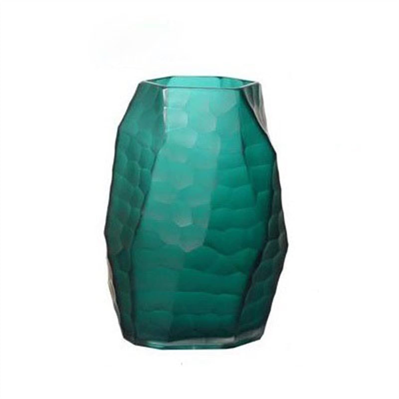 Glass vase Hand-ground carved glass vase Modern style desktop flower wedding decoration furnishings design vase home decoration accessories living room (size: S) ()