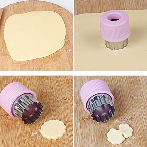 Timgou 12 Pcs Vegetable Fruit Cutter Shapes Set With Melon Baller Scoop And Cleaning Brush, Mini Pie Cookie Stamps Mold For Kids Crafts Baking And Food Supplement Tools For Kitchen-Purple #TOP3