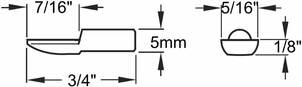 5mm "Spoon" Style Cabinet Shelf Support Pegs | Black | Package of 50