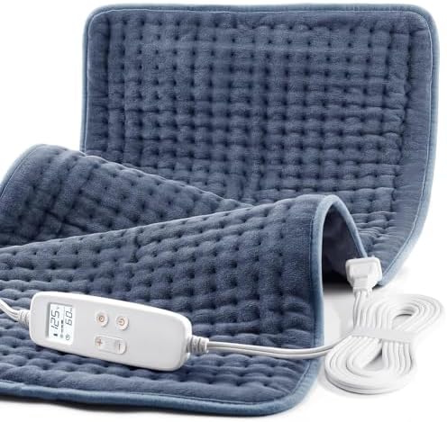 VAAGHANM Heating Pad: 33 x 17 inches Electric Heating Pad for Back -Extra Large Heat Pad for Shoulder/Neck/Knee/Arms - Upgraded 6 Timer & 6 Temperature Controller -Auto Shut Off