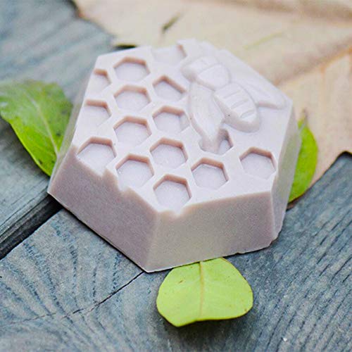 Image of Sakolla 2 Pack Honeycomb Silicone Soap Molds, 6 Cavity Hexagon Bee Silicone Molds for Soap, Lotion Bars, Wax Melts, Beeswax (Purple)