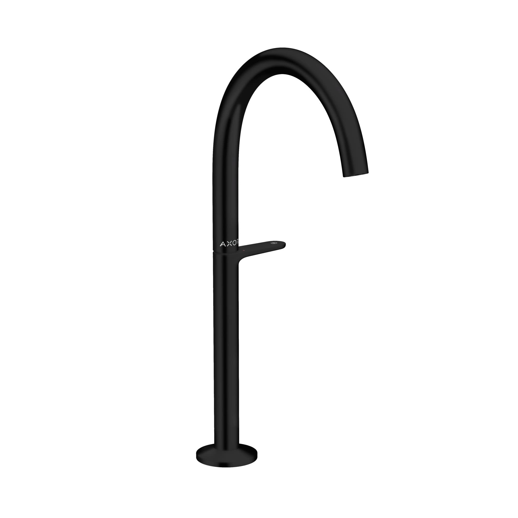 AXOR ONE Modern 1-Handle -Hole 14-inch Tall Bathroom Sink Faucet in Matte Black 48030671