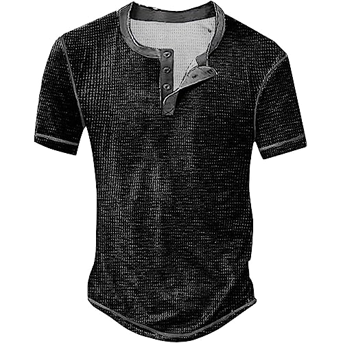 Camisetas para hombre Oversize T Shirt Men V-Cuello Verano Camisas Manga Corta Deportes Camisas Manga Corta Verano Vintage Casual Tops Tee Streetwear, B-negro., L