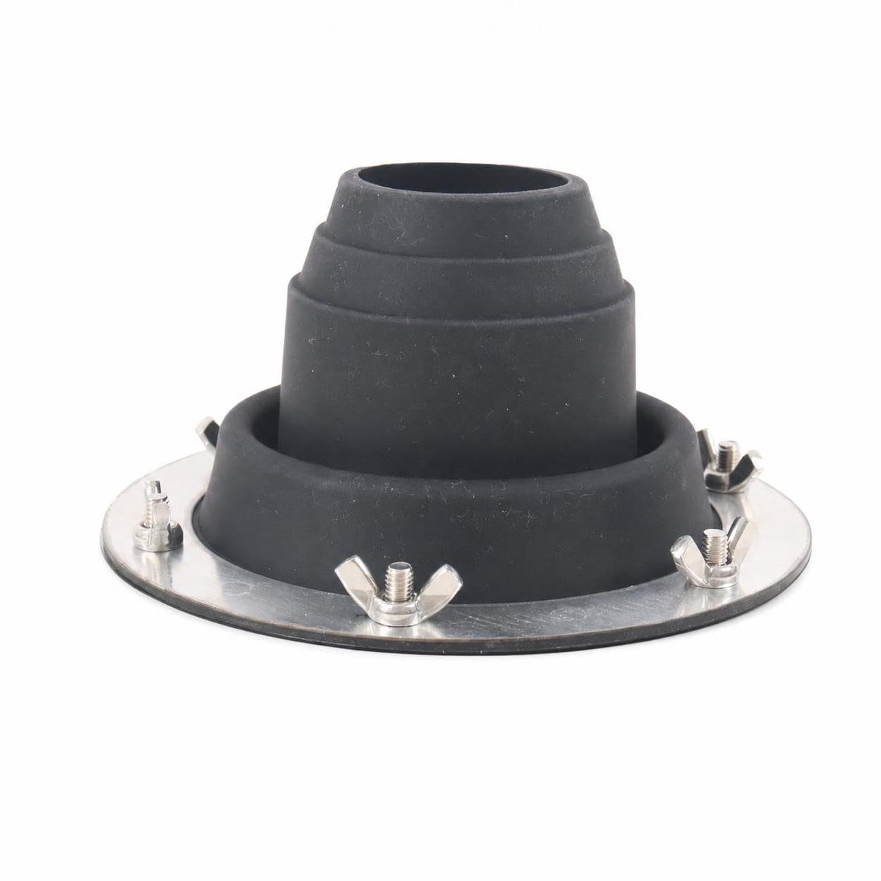 Protector para Chimenea Camping con Brida Metálica Redonda Aislante l Conducto Estufa Resistente al Ligero Acuado para Carpas Campaña y Uso Exterior, Negro, con Llave