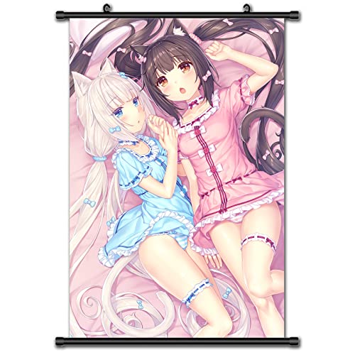 FOZUBB Anime Poster Nekopara Chocolat Vanilla Wall Art Scroll Home Room Decoration(17''x24'')