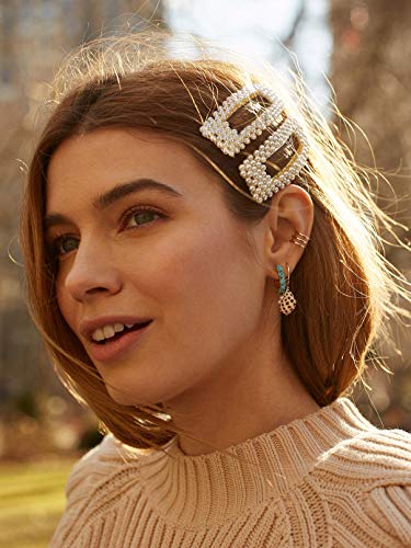 Clip para cabello con perlas doradas, 2 piezas miniatura 4