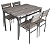 Zenvida 5 Piece Dining Set Rustic Grey Wooden Kitchen Table and 4 Chairs