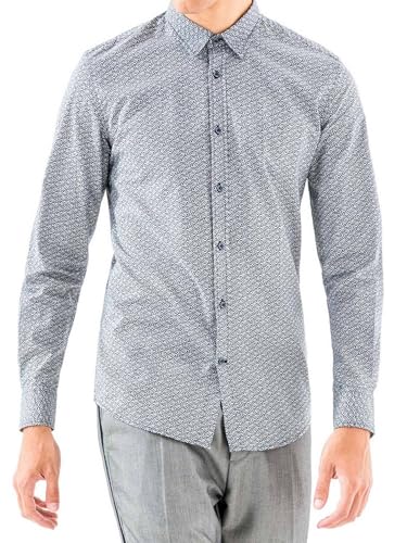  Antony Morato Uomo Camicia Manica Lunga Tessuto Stampata MMSL00501-FA430345 46 (s) Blu