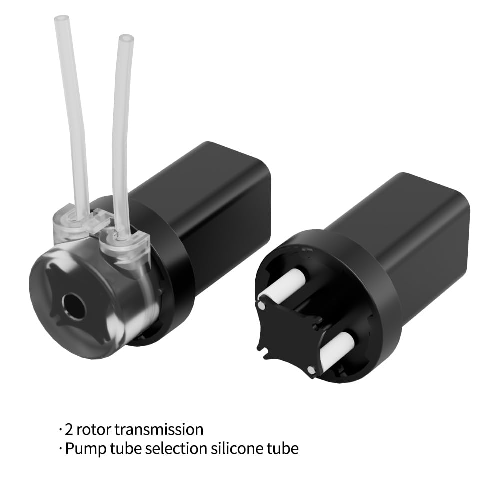 Kamoer KMPP6 Pompe péristaltique mini 3,7 V CC 4ml/min | Pompe doseuse de liquide à faible débit, moteur avec connecteur pagode 1/16