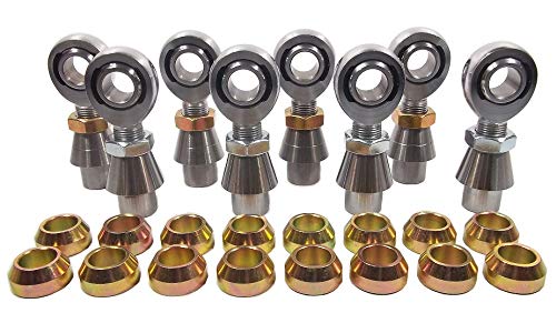 QSC 3/4 X 3/4-16 Chromoly 4-Link Rod End Kit with 3/4 Steel Cone Spacers & Bungs .250 Wall, Rod End, Heim Joint