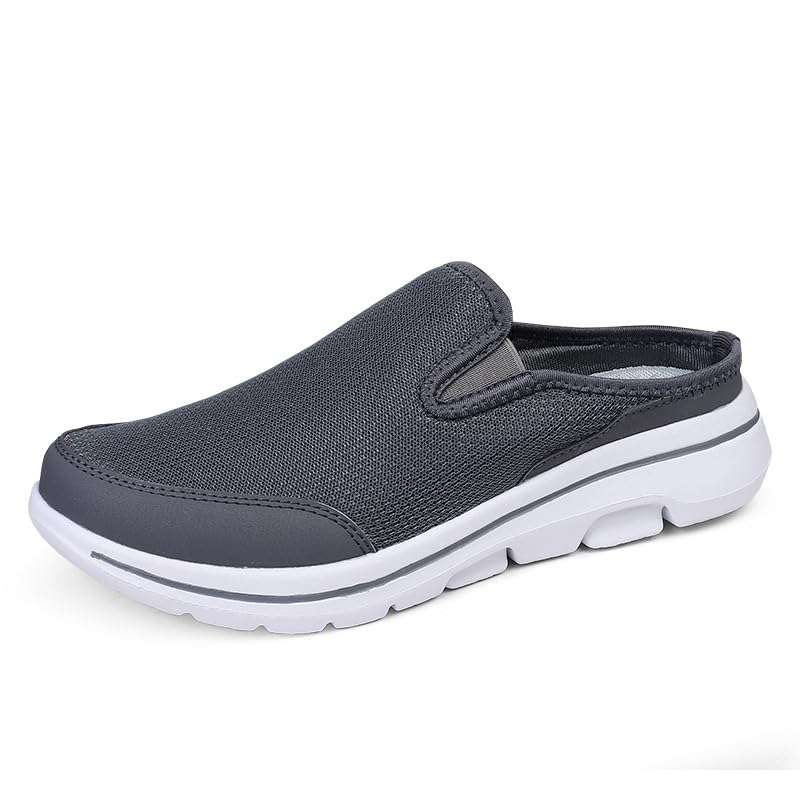RZDYSQ Meaboots Men's Comfort Breathable Support Sports Sandals, Meaboots Men's Comfortable Orthopedic Slip-On Sneakers (Black,US-11)(Grey,11.5)