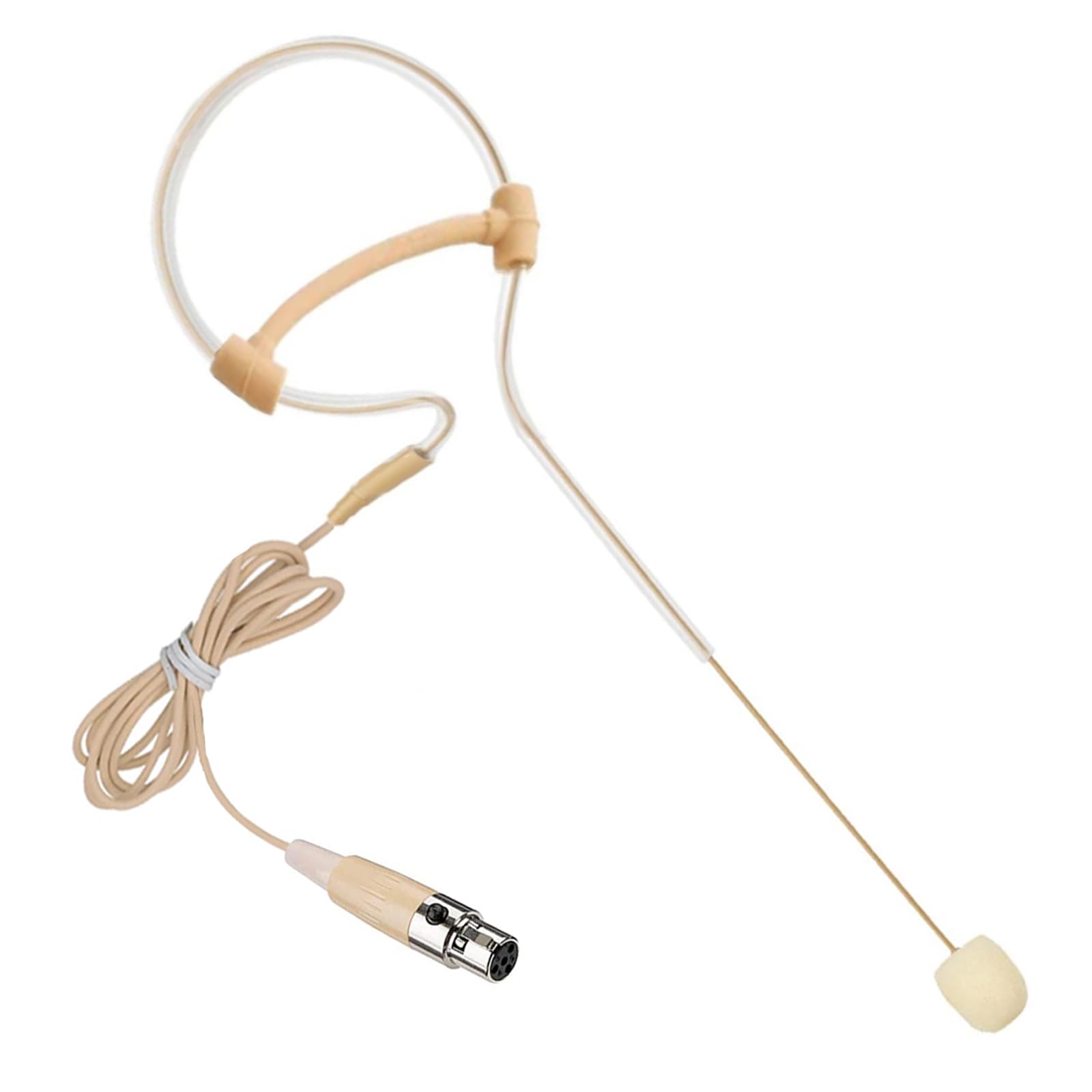 Single Earset Headset Microphone Compatible with Shure | Headworn Over Ear Hanging Condenser Omnidirectional Mic for Wireless Bodypack Transmitter System Mini XLR 4 Pin TA4F Plug-image-19