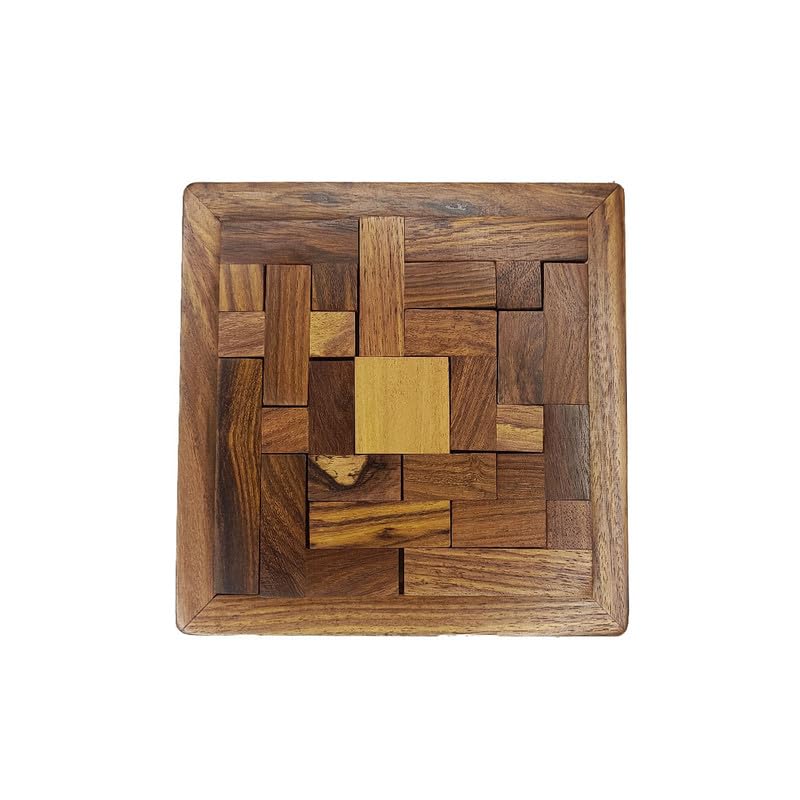 Wooded Home Wood Puzzle | 3D Puzzle Wood, Brain Teaser Puzzles for Adults/Wooden Toys and 3D Brain Teasers Educational Games = Square Shape, (Brown, Size: 6 x 6 inch) (B0CB5YN3H6) Amazon Price History, Amazon Price Tracker