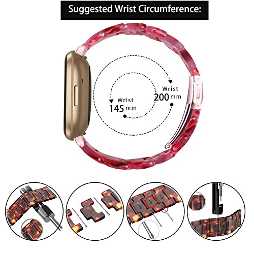 Kompatibel f&uuml;r Fitbit Versa/ Versa2/ Versa Lite/ Versa3/Sense Smartwatch, leicht, verstellbar, aus Kunstharz, Versa3/Sense