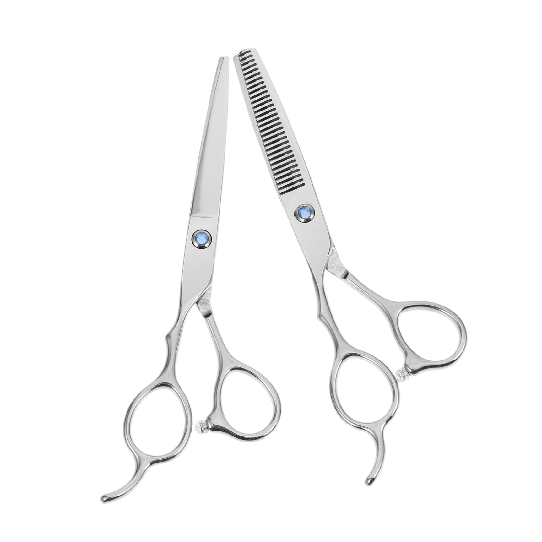 DOITOOL Tijeras De Peluquería Para Zurdos De Acero Inoxidable 2 Piezas 6 Pulgadas Planas y Dentadas Profesionales Para Uso Salón y Corte De Cabello