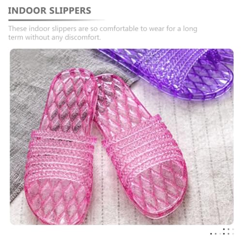 Women Jelly Shoes Plastic Slippers Glitter Clear Flats Slip On Summer Beach Slippers for Travel4