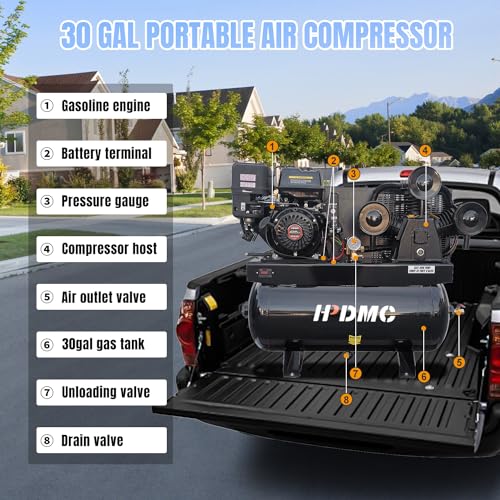HPDMC 13HP 30-Gallon Gas Compressor