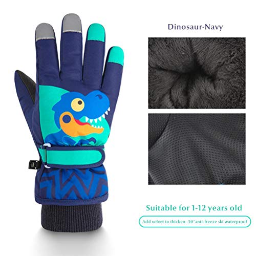 Luvas de Esqui para Crianças TYTOGE, Luvas para Inverno Quente, Luvas para Clima Frio para trenó, Sn