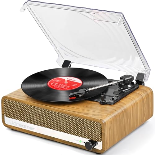 Vinyl Record Player with Upgraded Speakers,3 Speed Turntable with Latest Bluetooth 5.3, AUX Input,...