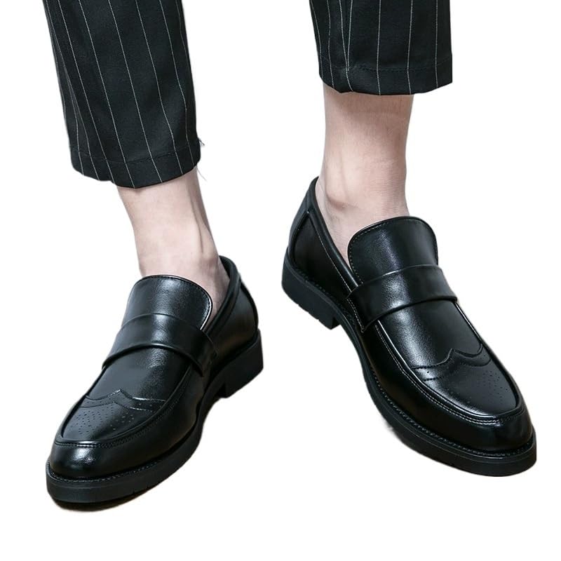 Slip On Loafers Round Toe Wedding Slip-on Mens Wear-Resistant Pu Leather2