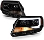 [Dual Projector] OLED Neon Tube Projector Headlight Assembly Replacement For 2015-2022 Chevy Colorado Pickup Truck - Matte Black Housing, Smoke Lens, Driver and Passenger Side
