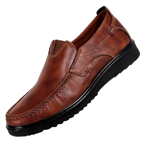 UnoSheng Herren-Freizeitschuhe, Breeze-on-Wanderschuhe, atmungsaktiv, bequem, modisch, Loafer, Turnschuhe, Fahrschuhe für Herren, Industry, Arbeit, Büro Herren Schuhe 43 Sneaker (Brown, 47) thumbnail