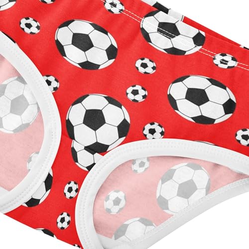 Cotton Toddler Underwear Floral Soccer Balls Vibrant Red Cute Panties Girl Designer Briefs Girls Undies 2t4