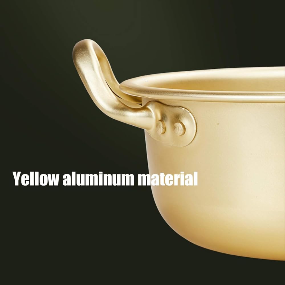 Garnek do gotowania, garnek do makaronu ramen do domu, tradycyjny aluminiowy garnek na zupę, mały garnek do zupy z pokrywką, na kemping, wędrówki, piknik