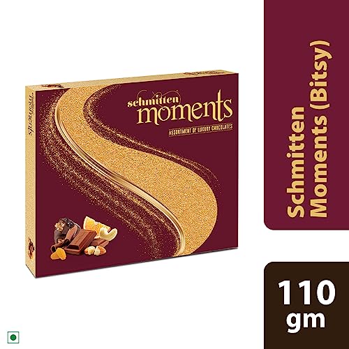 Image of Schmitten Luxury Chocolate Gift Box Pack | Assorted Milk & Dark Chocolate Bars | Premium Selected Ghanian Cocoa Beans | Gift Hamper for your Loved Ones and Valentine's Day, Bitsy - 3x 110 gram