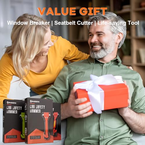 SINSEN Car Safety Hammer Set of 3 Emergency Escape Tool Auto Car Window Glass Hammer Breaker and Seat Belt Cutter Escape 2-in-1 for Family Rescue & Auto Emergency Escape Tools (3 PCS) - Image 3