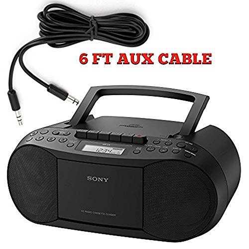 Sony Stereo CD/MP3 Cassette Boombox, AM/FM Radio, Cassette Recorder, Headphone & Auxiliary Jacko
