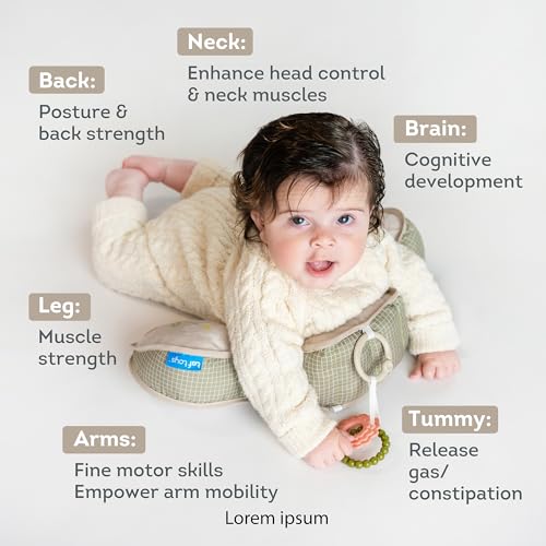 Image of Taf Toys Tummy Time Ergonomic Support Toy & Teether for Infant Newborn Supportive Baby & Neck Strengthening Develops Muscles for Crawling Montessori Sensory Toy Tummy Time Toys 0-6 Months
