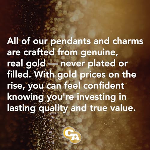 Gold Italian Horn with Hand Sign Pendant - 10 Karat Gold - 3D Good Luck Hand Sign - Italian Mano Cornuto Hand Symbol - Cornicello Charm Pendant - Multiple Sizes to Choose From4