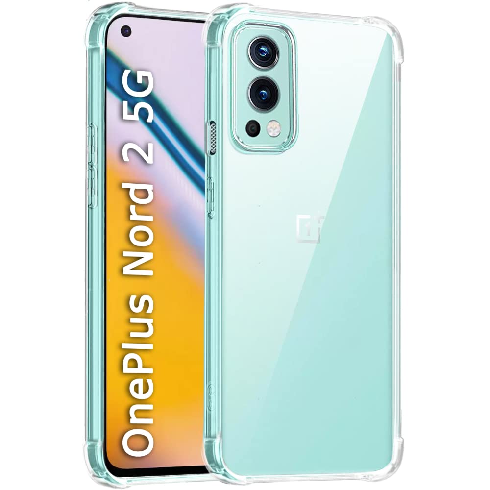 TheGiftKart Shockproof Clear Back Cover Case for Oneplus Nord 2 5G / Oneplus Nord 2 5G Pac-Man Edition | 360 Degree Protection | Hard Transparent Back Cover Case (PC & TPU, Transparent Bumper)