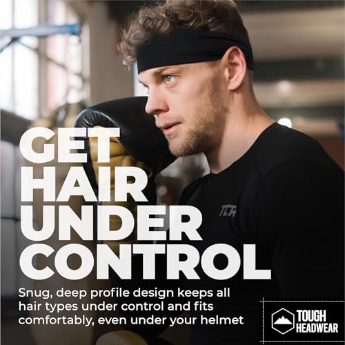 Image of Tough Headwear Mens Headband | Sweat Headbands for Men Women Working Out Running Sports - Athletic Sweat Band Exercise