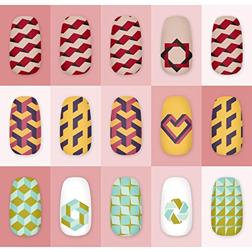 KADS Nagelkunst-Stempelplatte – Geometrie-Design, Edelstahl, 7x8 Cm Für DIY-Nageldesigns (GE014)
