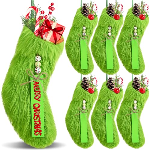 Moucuny 6 Sets Christmas Stocking Name Tags DIY Stocking Sign