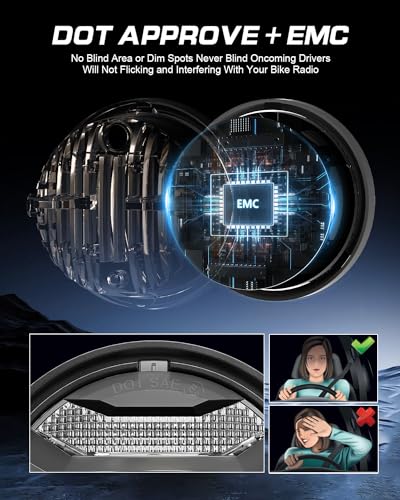 Image of LX-LIGHT DOT Black 60W 4.5 Inch LED Passing Light with DRL LED Fog Lamps for Motorcycles Auxiliary Light Bulb Motorcycle Projector Driving Lamp