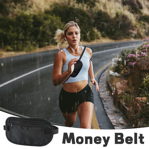 Money-Belts-for-Travel-Hidden-Black-Waist-Cash-Belt-with-Adjustable-Elastic-Strap-Safe-Wallets-for-Travelling-Invisible-Theft-Secret-Wallet-Under-Clothes-Bum-Bag-for-Passport-Cards-and-Keys