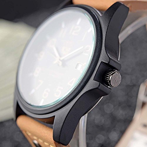 Mmrm Soki Montre Quartz Bracelet en similicuir Mode Classique Sport Hommes Marron clair