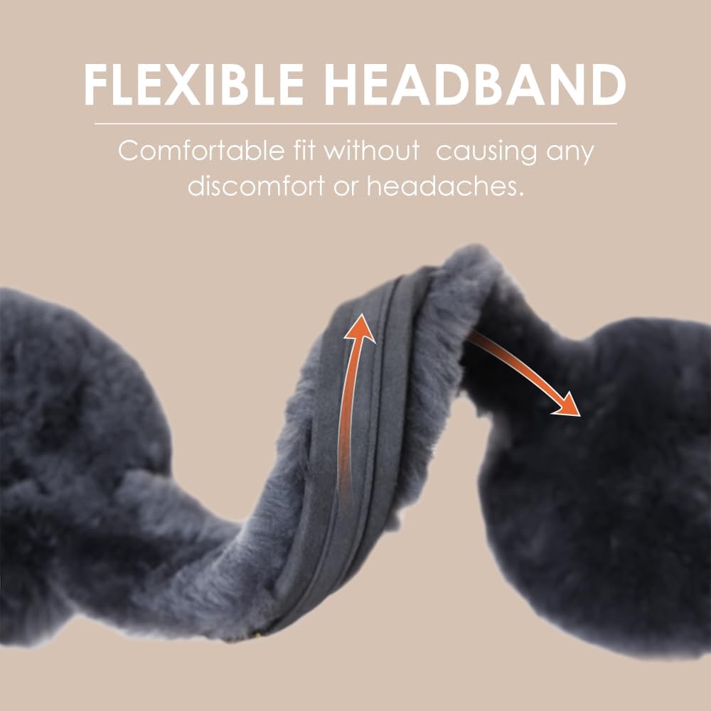 MGGMOKAY Unisex Winter Sheepskin Warm Foldable Earmuffs - Image 4