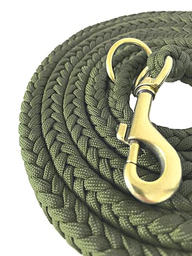 Leisegrün Paracord Hundeleine 2m | Handgefertigte Leine 3-Fach verstellbar | Handmade für kleine und mittelgroße Hunde (Olive, 2 m) | Farbe: Olive