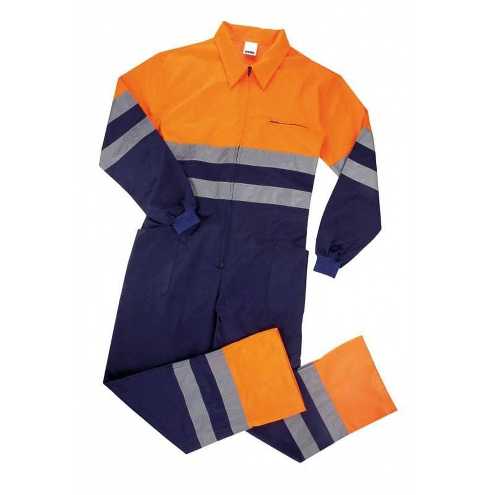 VELILLA P15170L Tweekleurige overall, hoge zichtbaarheid, marineblauw en neongeel, maat L