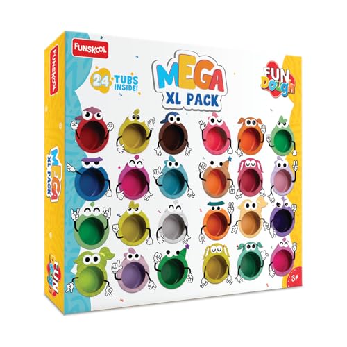 Fundough Funskool Mega XL Pack - 24 tubs of dough, 25gms each, Multicolour, Dough, Toy, Shaping, Sculpting, 3 Years and above (B0CPXXVYHJ) Amazon Price History, Amazon Price Tracker