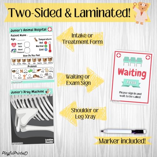 PlayfulPrints Vet Kit For Kids, Kids Veterinarian Playset, Vet Toys, Play Vet Set For Kids, Toy Vet Kit, Kids Vet Kit, Veterinarian Toy, Vet Toys, Kids Vet Set, Animal Care Kit For Kids and Toddlers