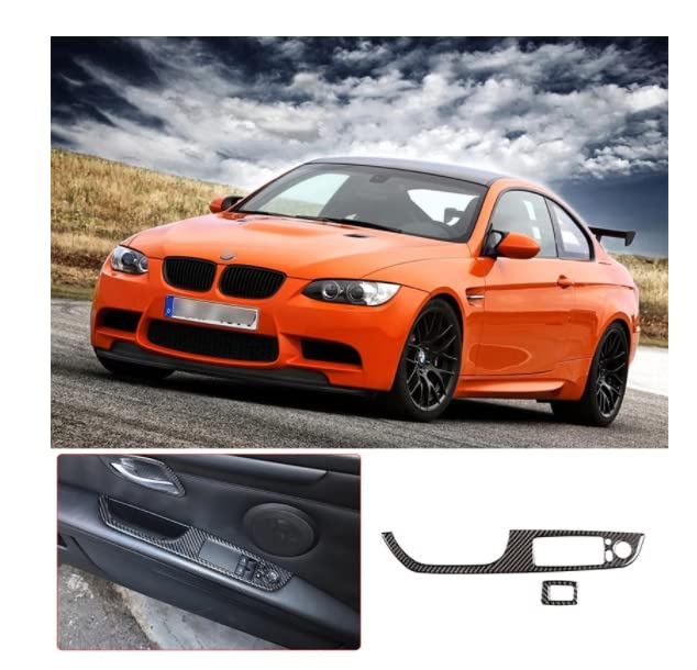 YANER Naklejka na ramę szklaną do BMW M3 E90-E93 2007-2013 prawdziwe włókno węglowe (miękkie) zestaw akcesoriów do wnętrza samochodu styl A
