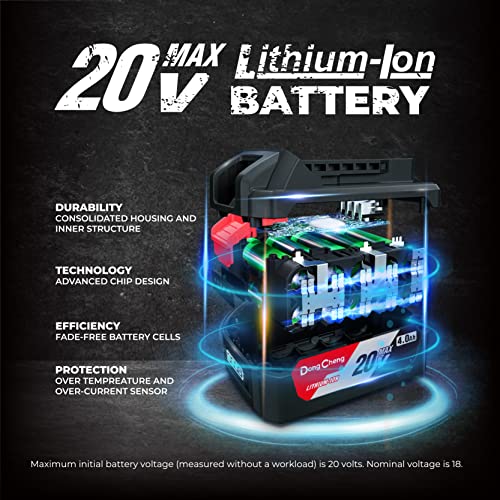 Dongcheng Cordless Reciprocating Saw, 20V Max 0-3000 Spm, 7/8’’ Stroke Length, Brushless Compact Light-Weight Sawzall, 2 * 4.0Ah Battery, With 4 Blades For Wood/Metal/Pvc Cutting, Dcjf22 #TOP2