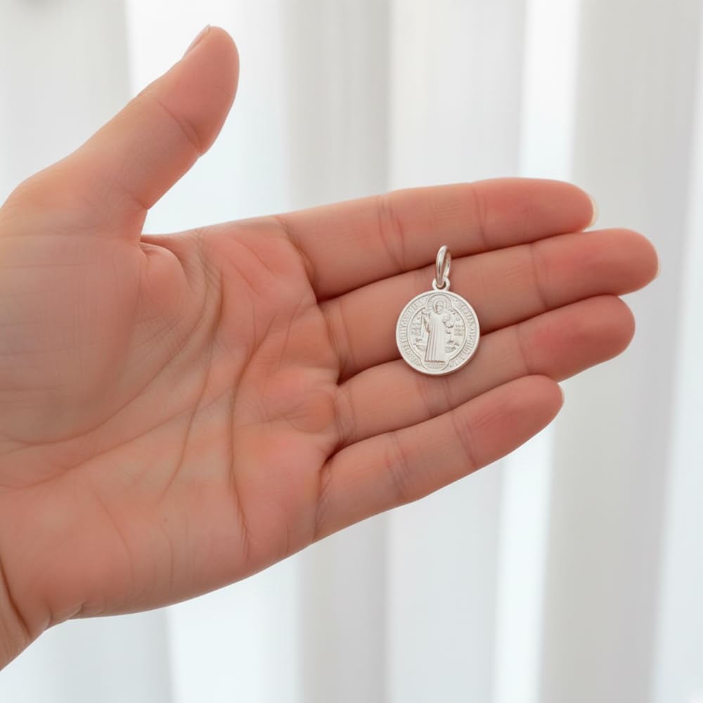 Passo Medalla San Benito Plata de Ley 925 - Amuletos de la suerte y proteccion - Se envía en una cajita Hand Made ideal para regalo