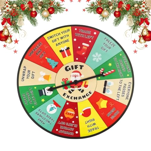 Juego De Ruleta Giratoria para Fiestas De Navidad - Juego para Fiestas Festivas | Ruleta Giratoria De Premios Navideños,para Familia Adultos Mujeres Hombres Niños Niñas